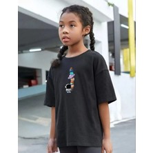 Giyim Center Çocuk Unisex Baskılı T-Shirt - Siyah