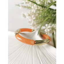 Halley Concept Gold Detaylı Lastikli Turuncu Bileklik