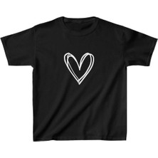 Giyim Center Çocuk Kız Baskılı T-Shirt - Siyah