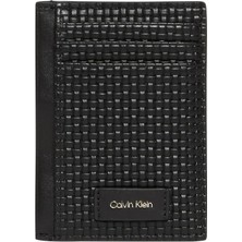 Calvin Klein Erkek Siyah Calvin Klein Embossed Woven N/s Card Case Erkek Siyah Cüzdan