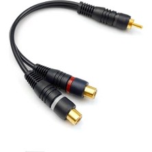 Starseven Elektromer 1 Rca Erkek 2 Rca Dişi 25 cm Anfi Y Kablo