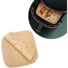 Zmc Bilişim 100 Adet Air Fryer Pişirme Kağıdı Tek Kullanımlık Hava Fritöz Yapışmaz Yağlı Kağıt Delikli  Model