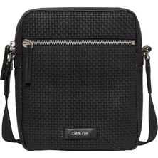 Calvin Klein Erkek Siyah Calvin Klein Embossed Woven Reporter Erkek Siyah Omuz Çanta
