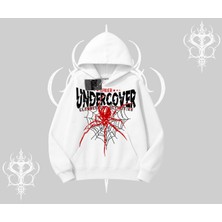 Beyaz Kapşonlu Sweatshirt Spider Undercover