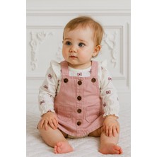 Aki Moda Kids Aki Moda Kids Kız Bebek Salopet Etek Gömlek Takım Set