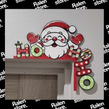 Ralen Dekoratif Yılbaşı Kapı Kenarı Süsü – Noel Baba Figürlü Ho Ho Ho Duvar Dekoru