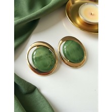 Halley Concept Yeşil Oval Küpe