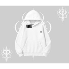 Beyaz Kapşonlu Sweatshirt Özel Logolu