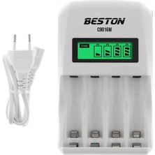 Beston C9016W LCD Ekran Aa 1800MAH Aaa 900MAH Ekranlı Süper Hızlı Şarj Cihazı