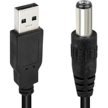 USB Erkek 5.5*2.5 mm Uçlu Jacklı 1 Metre Kablo