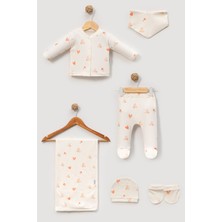 NEU KIDS %100 Pamuk 6'lı Kalp Baskılı Yenidoğan Set