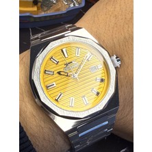 Slazenger Erkek Kol Saati – Silver Çelik Kasa – Silver Çelik Kordon – Sarı Kadran