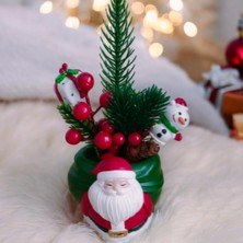 Yıldız İskandinav 🎄 El Yapımı Mini Yılbaşı Aranjmanı – Noel Baba Figürlü Mutluluk Hediyesi