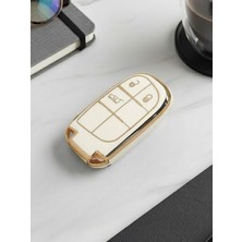 Lanitra Jeep Fiat Grand Cherokee Egea Cross 500 Cherokee Renegade Compass Wrangler Nano Anahtar Kılıfı Beyaz