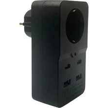 Isıya Dayanıklı Termal Akım Korumalı 1 Priz Girişli 2 USB Girişli 2 Type-C Girişli Pirz