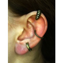 Esha Store Vintage Antik 3'lü Deliksiz Ear Cuff Ayarlanabilir Kıkırdak Küpe Seti  Eukk4