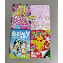 Ada Çanta Kırtasiye 4 Adet Stickerli Boyama Kitabı (Sonny Angel/barbi/bluey/pocemon) AD555899
