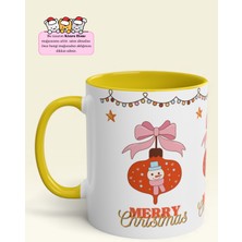 '' Merry Christmas'' Tasarım Porselen Yeni Yıl Kupa Bardak Yılbaşı Hediyesi