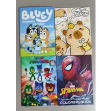 Ada Çanta Kırtasiye 4 Adet Stickerli Boyama Kitabı (Capybara/bluey/örümcek Ad./pijamaske) AD555936