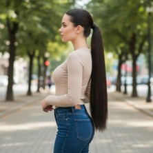 Seçkin Trend Lastik Tokalı At Kuyruğu Düz / Kahverengi