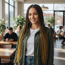 Seçkin Trend Afrika Örgüsü ve Rasta Için Sentetik Ombreli Saç / Siyah / Koyu Karamel