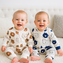 Aki Moda Kids Erkek Bebek Yeni Doğan 1-3-6 Ay Ayıcık Desenli Pamuklu 2li Yenidoğan Kıyafet