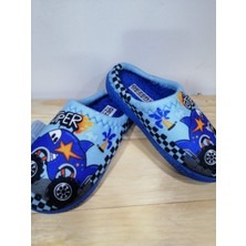 Gezer Yeni Sezon Kışlık Araba Desenli Pamuklu Rahat Taban Erkek Çocuk Ev Terliği