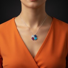 Modahilye 925 Ayar Gümüş Dört Yapraklı Yonca Şans Kolyesi