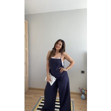 Bosel Kadın Askılı Yandan Fermuarlı Geniş Paçalı Valencia Tulum