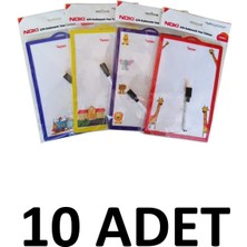 10 Adet Çift Taraflı 17X25 cm Yazı Tahtası ve Kalemler Seti