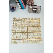 Feyza Design Şık Altın Renkli Harf Seti, Kişisel ve Dekoratif Kullanım Için Ideal