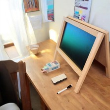 Feyza Design Çift Taraflı Küçük Boy Yazı Tahtası ve Renkli Tebeşir Hediye Seti