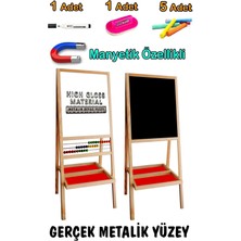 Feyza Design Manyetik Çift Taraflı Ahşap Yazı Tahtası, Yarım Abaküslü, Şık ve Kullanışlı