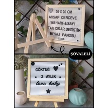 Feyza Design Özelleştirilebilir Ahşap Mesaj ve Yazı Tahtası Seti, Şövaleli Tasarım