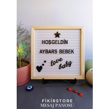 Feyza Design Ahşap Yazı Tahtası ve 148 Parça Türkçe Harf Seti 25X25 cm