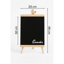 Ahşap Çerçeveli Mini Kara Tahta 25X32 Cm, 46 cm Ayaklı