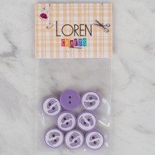 Anadolu Box Loren Crafts Lila 8 Li Ayak Izi Düğme - 437