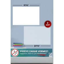 Taşınabilir Akıllı Yazı Tahtası, 60X100 Cm, Şeffaf ve Beyaz, Yeri Değiştirir