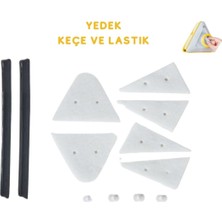 Feyza Design 4-32 mm Mıknatıslı Cam Silme Aparatı Yedek Keçe ve Lastik Seti