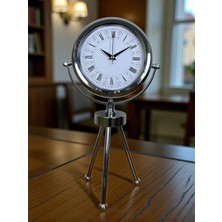 Anadolu Box Zentime Krom Şık Üç Ayaklı Masa Saati