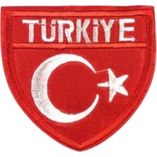 Anadolu Box Aplike Ütü Ile Yapışan Türk Bayrağı Türkiye Yazılı Arma 4 cm
