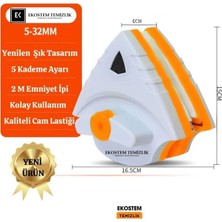 Feyza Design Çift Cam ve Pencere Için Kademe Ayarlı Üçgen Silme Aparatı
