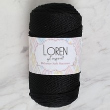 Anadolu Box Loren Polyester Soft Macrame Siyah El Örgü Ipi - LM040 - 34445