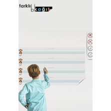 Uv Baskılı Mavi Kılavuz Çizgili Akıllı Kağıt Yazı Tahtası 100X56CM