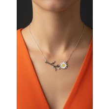 Modahilye 925 Ayargümüş Papatya Aşk Kolyesi
