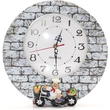 Just Cheap Store Duvara Asmalı Aşcı Tasarımlı Polyester Saat ALK1542