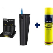 CLİPPER 1300 C Metal Turbo Jet Çakmak ve 250 ml Gaz Süper Set