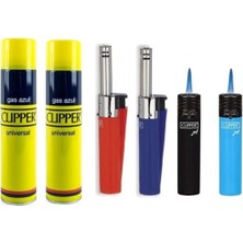 CLİPPER Efsane Set 2 Adet Jet Rüzgar Çakmağı  2 Adet Mini Tube Çakmak ve 2 Adet Çakmak Gazı No3