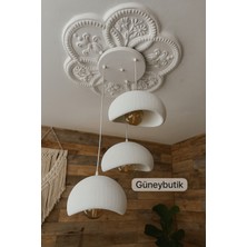 UltraNova 3’lü Beton Görünümlü Rustik Sarkıt Avize, E27 Ampullü, Modern ve Şık Tasarım