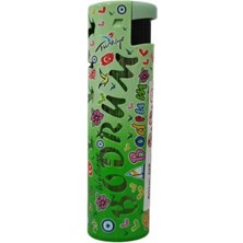 Markasız ucuz Çiçekli Işıklı Kadınlara Özel Metal Jet Turbo Hediyelik Çakmak